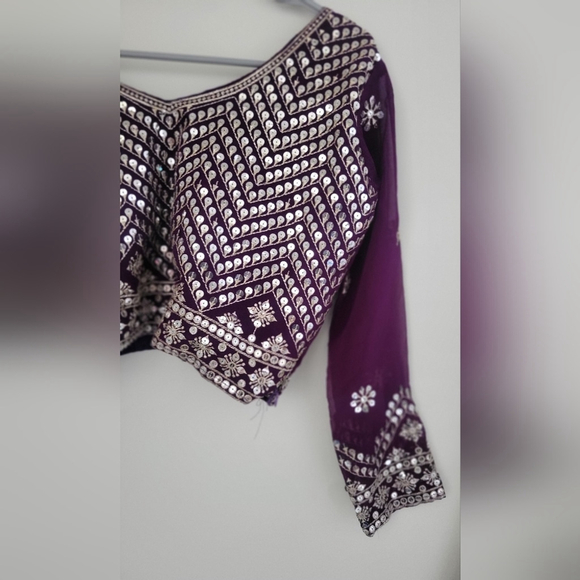 Dazzling Purple Georgette Lehenga Choli - Picture 11 of 15